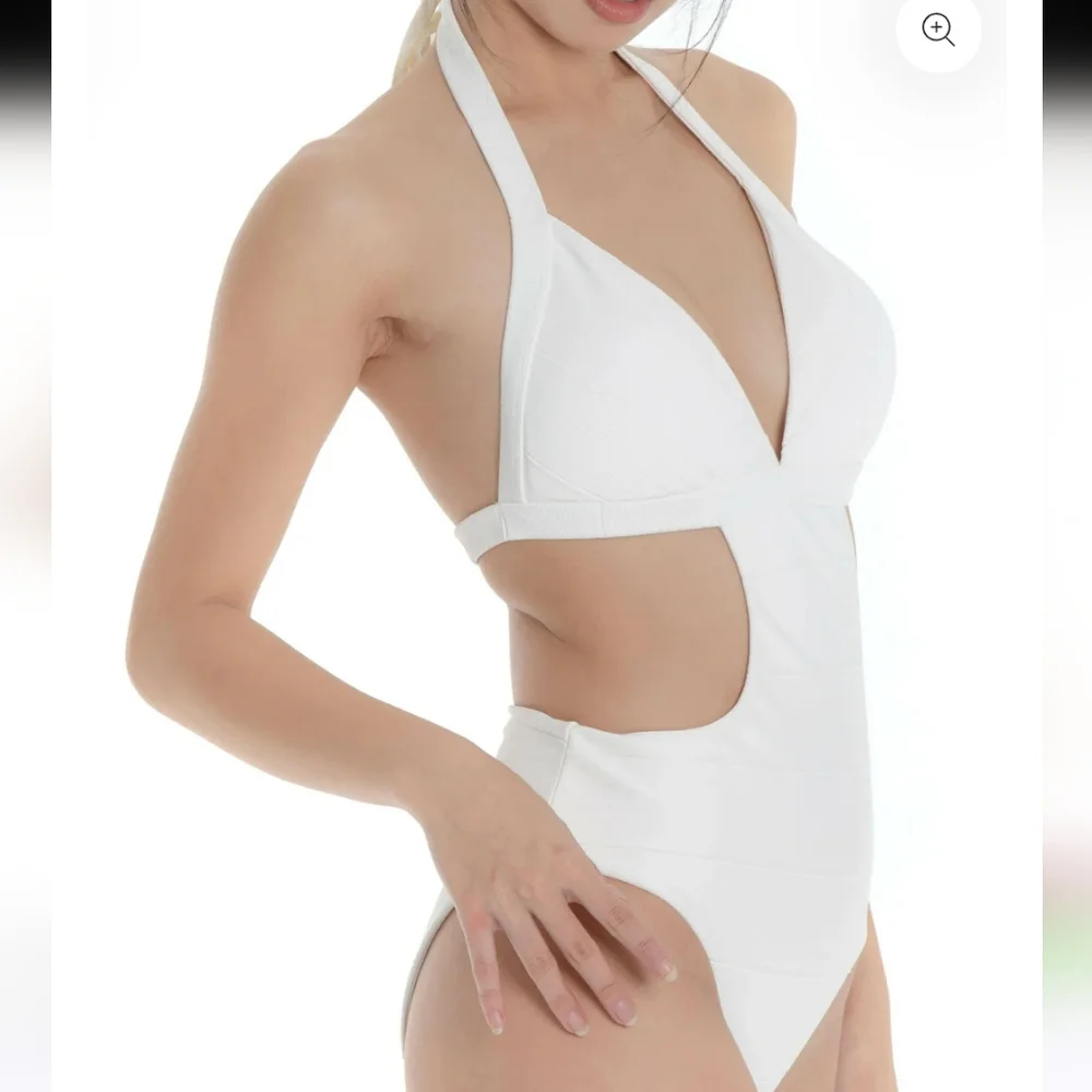 WET Cutout White One-Piece Swimsuit